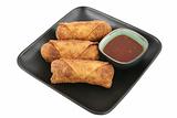 Egg Rolls & Chili Sauce Clipping Path
