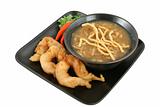 Soup & Shrimp with Clipping Path