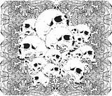 skulls grunge vector illustration