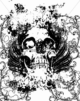 grunge skull  vector illustration