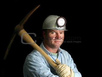 Coal Miner With Pickax - In the Dark