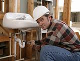 Construction Plumber Working