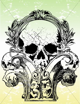 Gothic skull vector illustration
