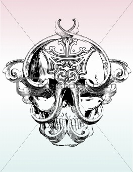 Mangled skull vector illustration