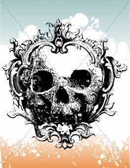 Decayed skull vector illustration