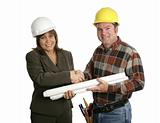 Female Engineer & Contractor Handshake