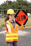 Road Crew Slow Sign