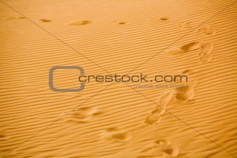 Footprint on Arabian Sand Dunes