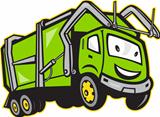 Garbage Rubbish Truck Cartoon
