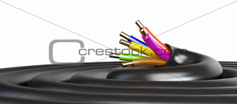 electrical cable on a white background