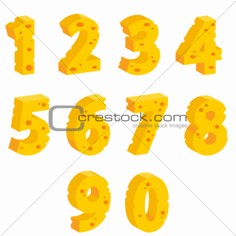 Cheese  decorative numbers
