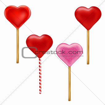 Lollipops Form Of Hearts Set
