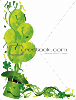 St Patricks Day Balloons with Confetti Illustration