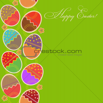 greeting card with different easter eggs