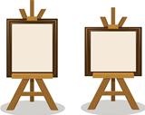Wooden Easel with Empty Frames