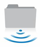 one computer folder icon with a wireless symbol