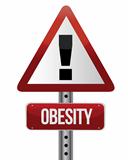road traffic sign with an obesity concept