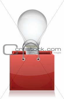 illustration of light bulb in red bag