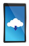 mobile phone with blue cloud computing icon