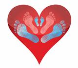 heart footprints