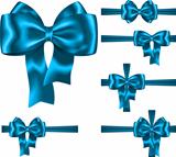 Blue ribbon and bow set