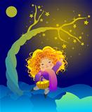 The little girl and the magic tree