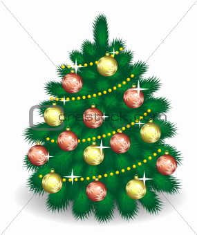 fir-tree  with decorations