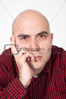 Bald man portrait