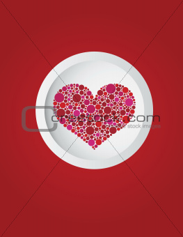 Happy Valentines Heart in Circle Illustration