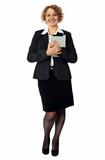Businesswoman holding tablet pc