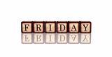 friday in 3d wooden cubes banner
