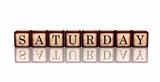 saturday in 3d wooden cubes banner