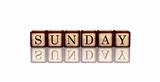sunday in 3d wooden cubes banner