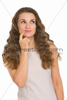 Portrait of thoughtful young woman