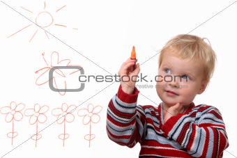 Painting toddler