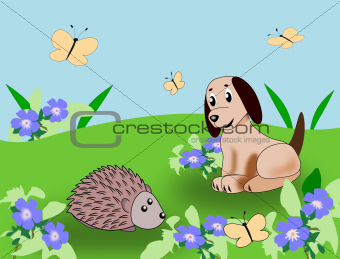 Puppy and Hedgehog