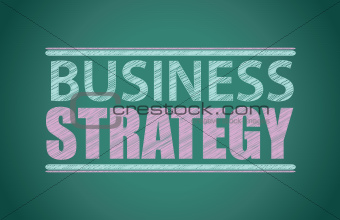business strategy written on a blackboard