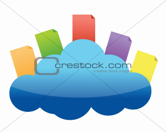 Cloud computing concept with documents