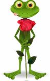 frog with rose