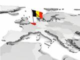 Belgium on map of Europe