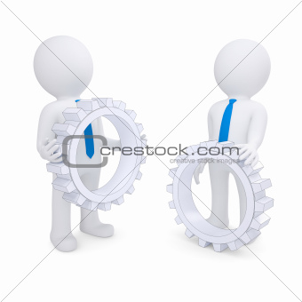 Two people with the gears