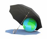 The planet is covered with a black umbrella