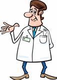 doctor in white coat cartoon illustration