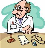 doctor in clinic cartoon illustration