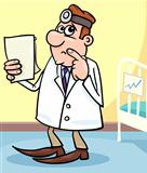 cartoon illustration of doctor in hospital