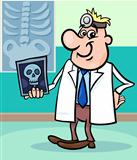 cartoon doctor illustration with xray