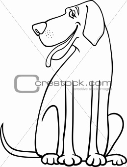 great dane dog cartoon for coloring