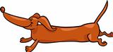 running dachshund dog cartoon illustration