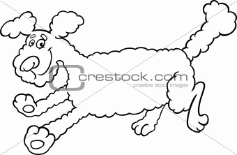 running poodle cartoon for coloring
