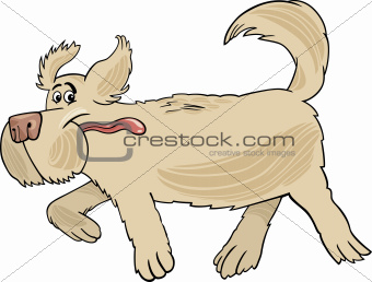 Running sheepdog dog cartoon illustration